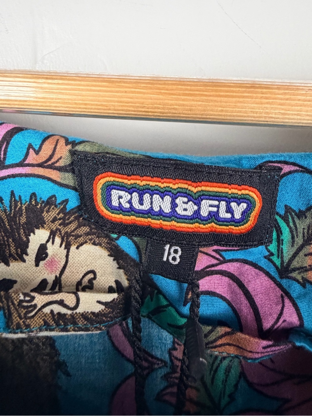 New RUN & Fly blue hedgehog dress with pockets size us 14 — missing belt - Picture 2 of 8